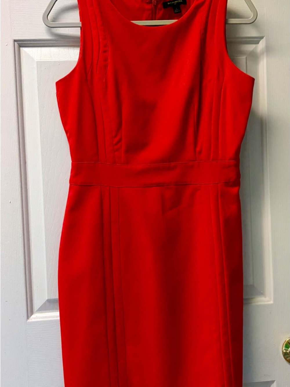 Banana Republic Sleeveless Red Midi Sheath Dress